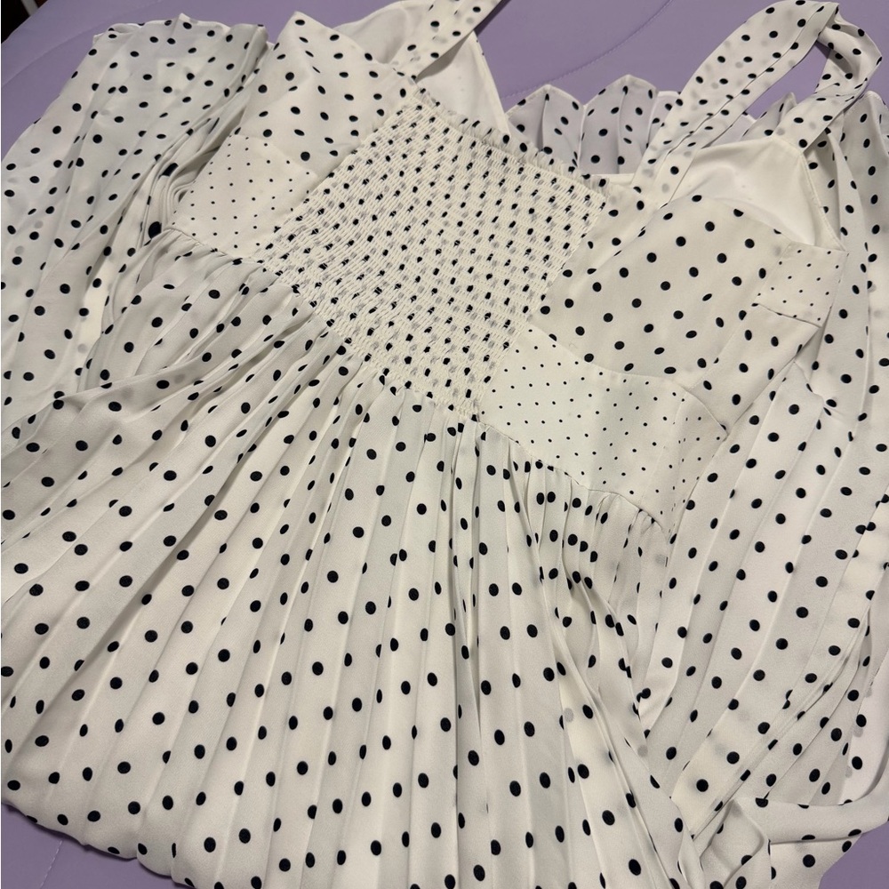 Banana Republic White and Black Polka Dot High Low Dress - Picture 3 of 4